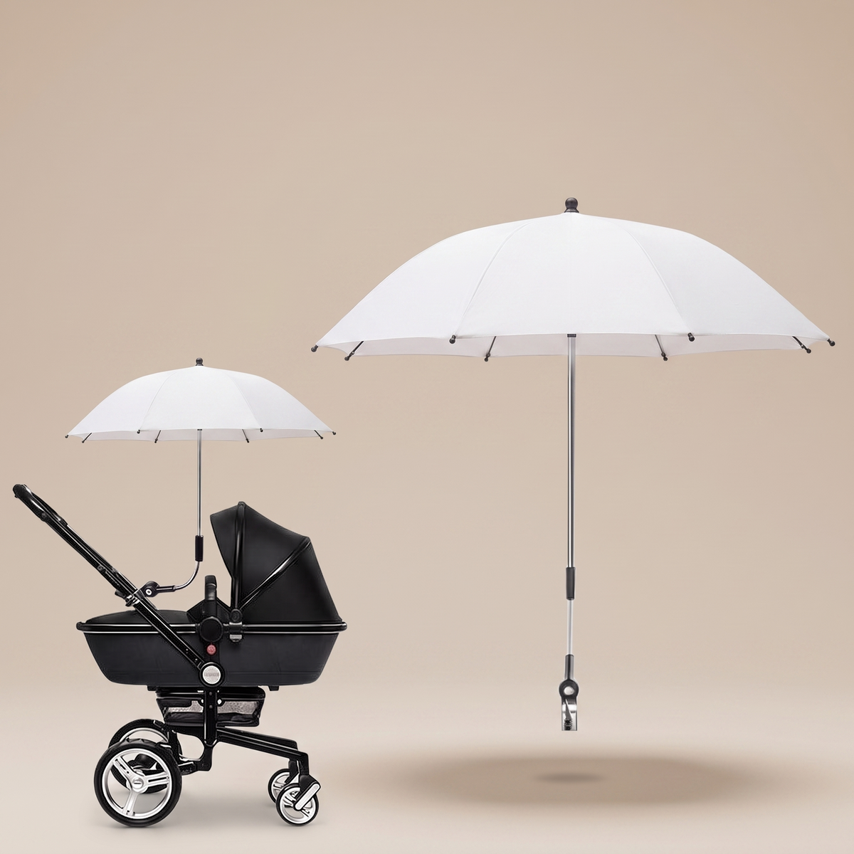 Ombrelle Anti-UV pour Poussette - Blanc