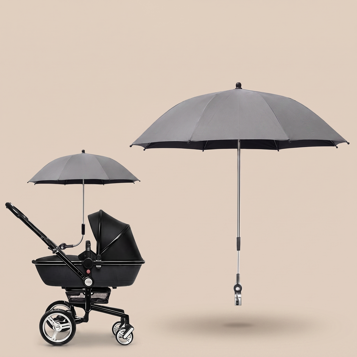 Ombrelle Anti-UV pour Poussette - Gris