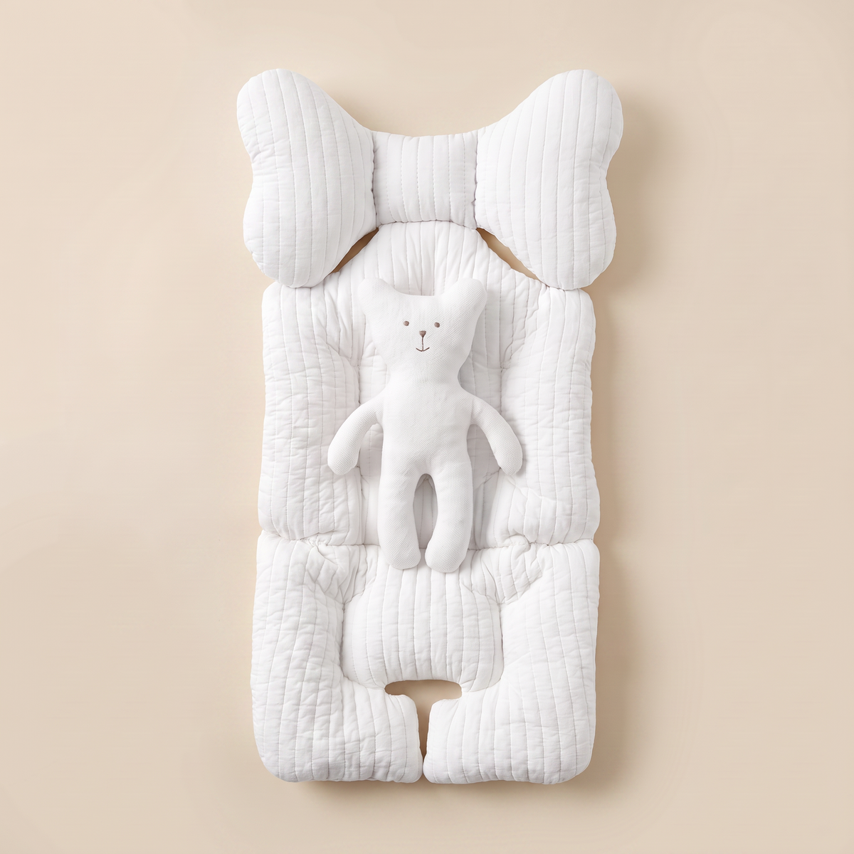 Coussin de Confort 4 Saisons pour Poussette - Blanc