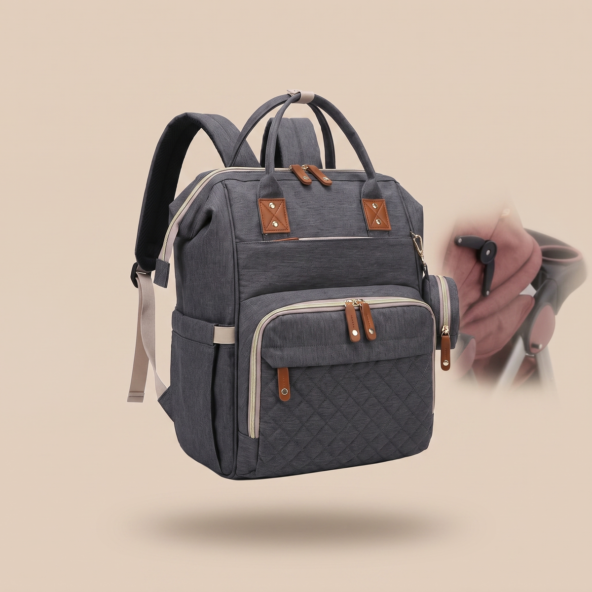 Sac à Dos Poussette - Gris Foncé